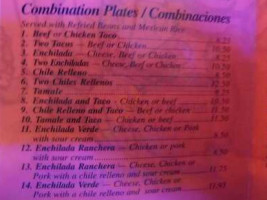 Chiquita Bonita menu