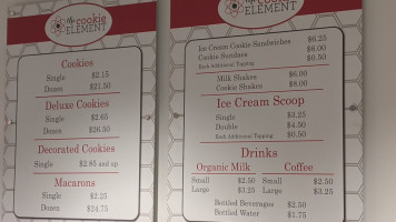 The Cookie Element menu