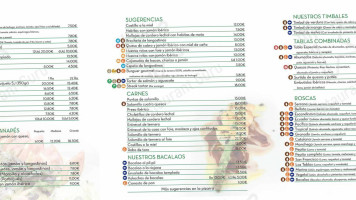 Las Tablas menu