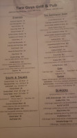 Two Guys Grill Pub menu