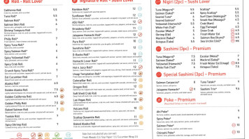 Junn All You Can Eat Sushi menu