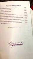 Oquendo menu