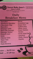 Sweet Baby Jane’s menu