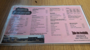 Station Restaurant menu