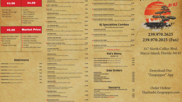 Thai Sushi By Kj menu