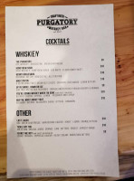 Purgatory Whiskey Craft Beer menu