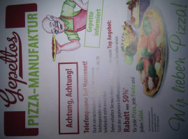 Gepettos Pizza Manufaktur menu