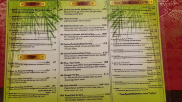 Thai Hut Garden menu