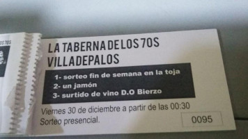 La Taberna De Las 70 menu