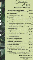 Reflections Catering menu