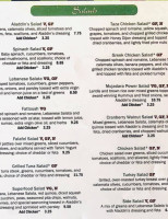 Aladdin's Eatery Squirrel Hill menu