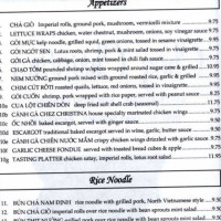 Chez Christina menu