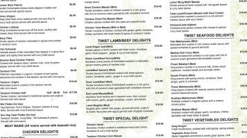 Curry Twist Masterton menu