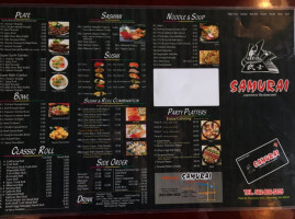 Samurai Sushi menu