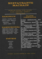 Hostal Machain menu