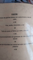 Torre De Alquería menu