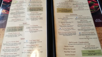 Dv's Mexican Grill menu