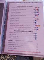 Los Claveles menu