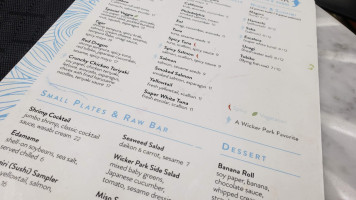 Wicker Park Seafood Sushi menu