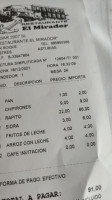 El Mirador menu