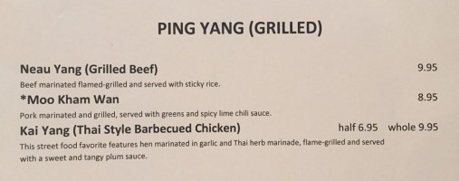 Khao Soy Thai menu