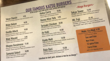 Katsu Burger menu