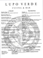 Lupo Verde menu