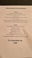 Can Cassoles menu