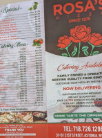 Vidali's Pizza menu