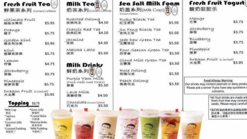 Bingo Tea menu