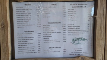 Los Pajares menu