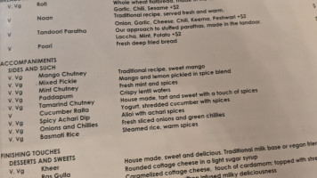 Namaste menu