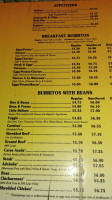 Senor Burritos menu