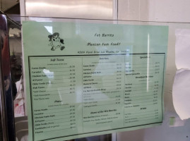 Fat Burrito menu