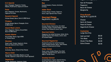 CJ's Island Pizza menu