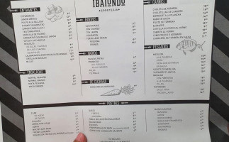 Asador Ibaiondo menu