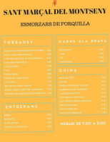 Sant Marcal Del Montseny Montseny menu