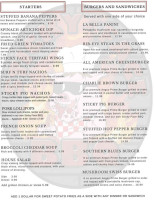 Sticky Face Bbq menu