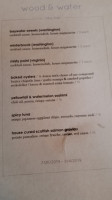 Wood Water menu