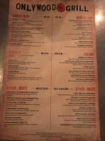 Onlywood Grill menu