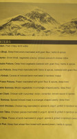 Mount Everest menu