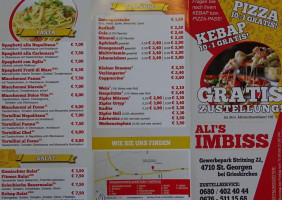 Ali's Stüberl menu