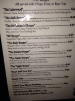 The Pour House menu