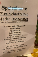 Zur Bauernstube menu