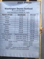 Washington Shores Fish Market menu