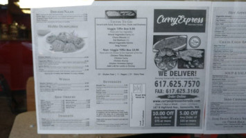 Curry Express menu