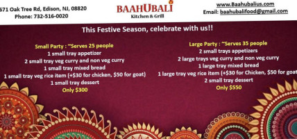 Baahubali Kitchen menu