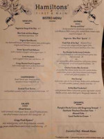 Hamiltons' At First Main menu