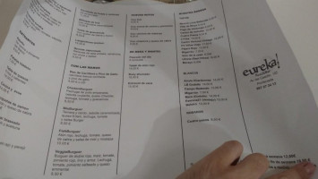 Eureka Rest menu