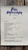 Esperanza menu